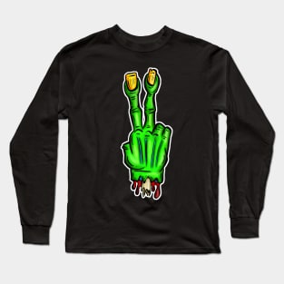 Zombie Two Finger Salute Long Sleeve T-Shirt